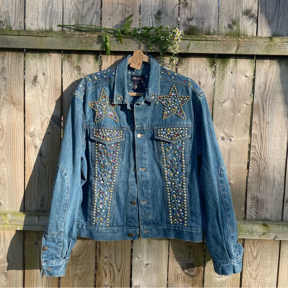 Calvin Klein studded embellished jean jacket